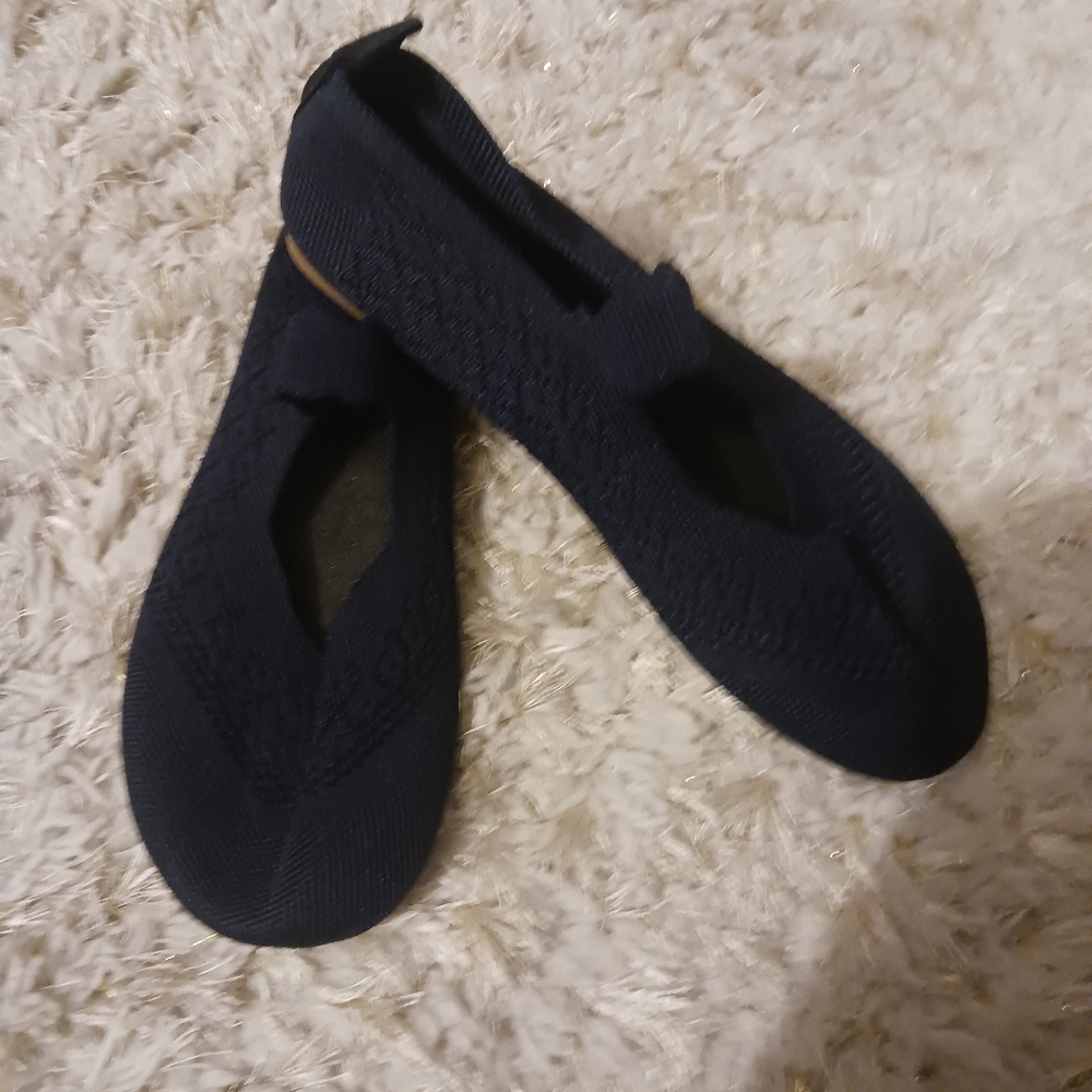 NEW Women Navy Blue Elastic Loafer Shoes - Picture 3 of 7